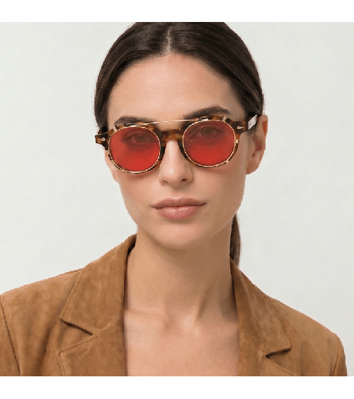 Medium Red Custom Clip-On Lenses for Optical Stores | McCray Eyewear Canada