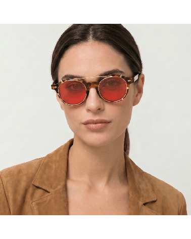 Medium Red Custom Clip-On Lenses for Optical Stores | McCray Eyewear Canada