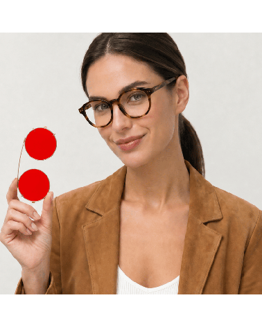 Medium Red Custom Clip-On Lenses for Optical Stores | McCray Eyewear Canada